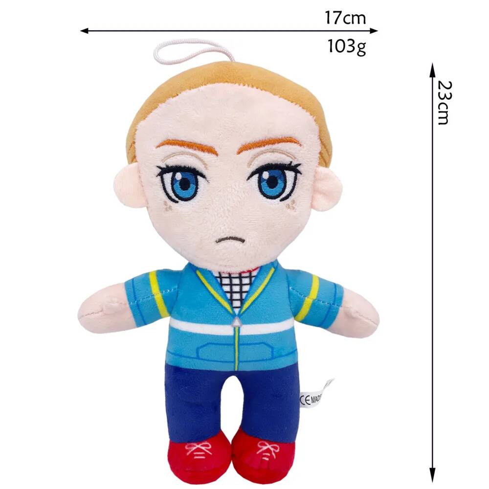 Peluche Stranger Things garçon blond à la veste bleue 17 cm vu de face
