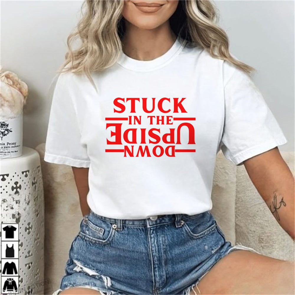 T-shirt femme Stranger Things Stuck in the Upside Down vu de face