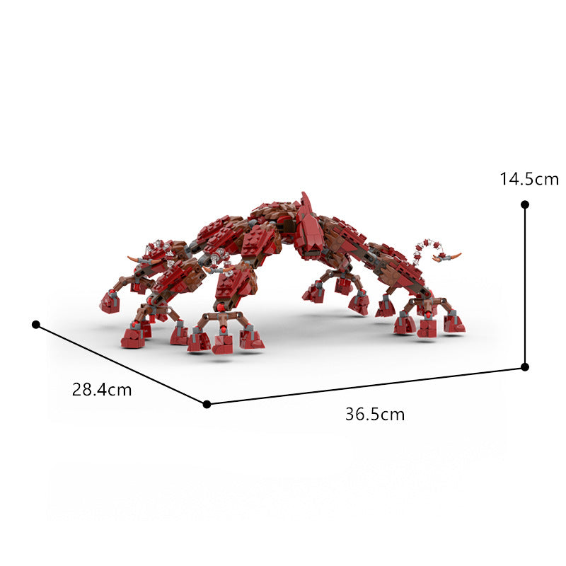 Figurine à construire Stranger Things Demogorgon rouge 691 pièces vu de face