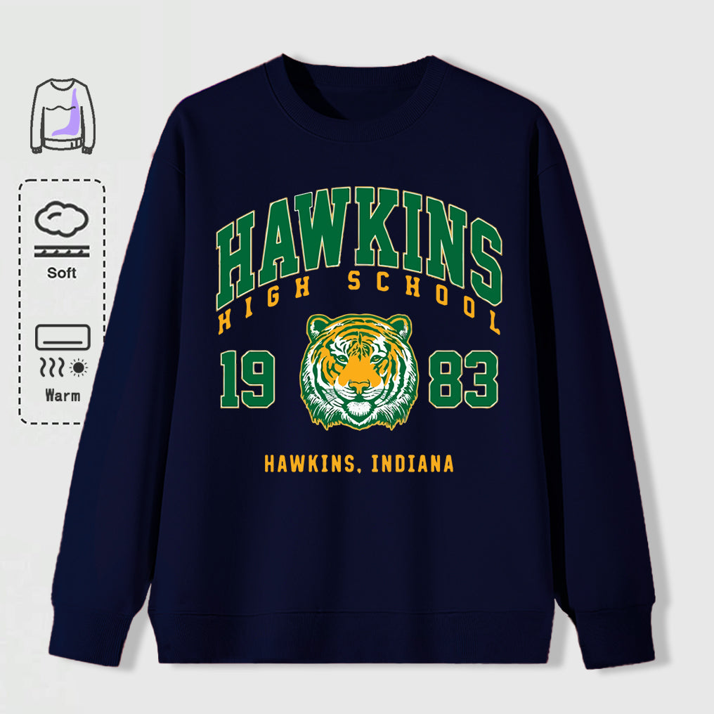Sweat oversize Stranger Things Hawkins High School tigre – coloris Dark Blue 2