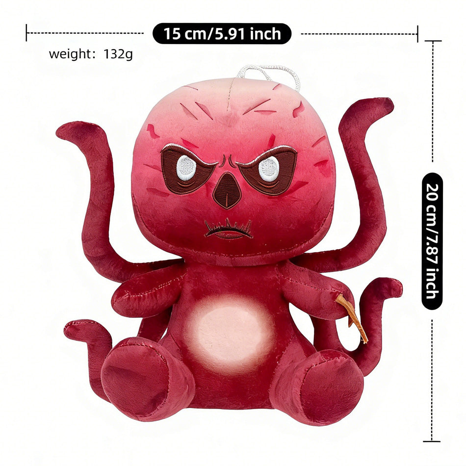 Peluche Stranger Things créature rouge à tentacules 15 cm vu de face