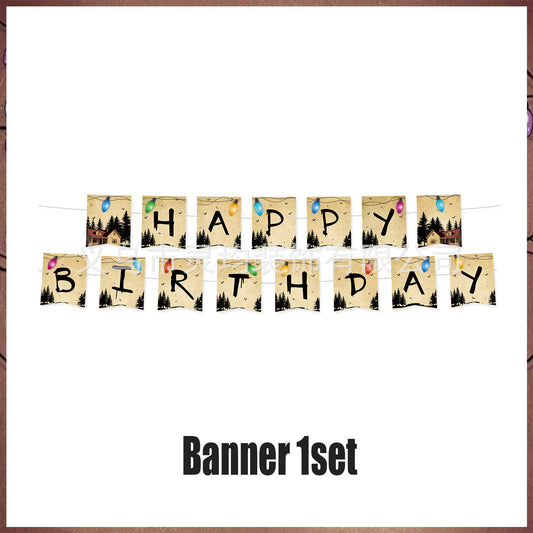 Bannière Stranger Things Happy Birthday vu de face