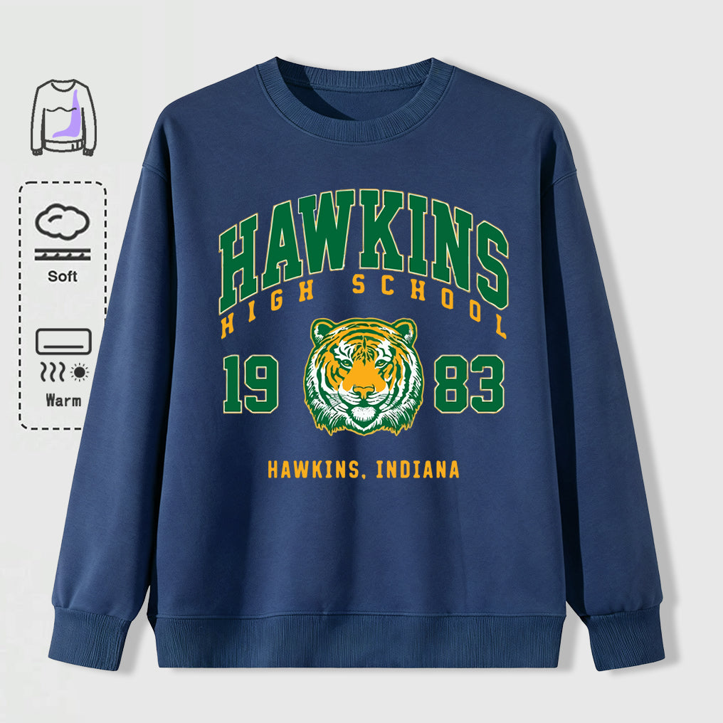 Sweat oversize Stranger Things Hawkins High School tigre – coloris Haze Blue