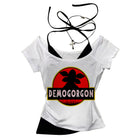 Crop top Stranger Things stemma Demogorgone rosso