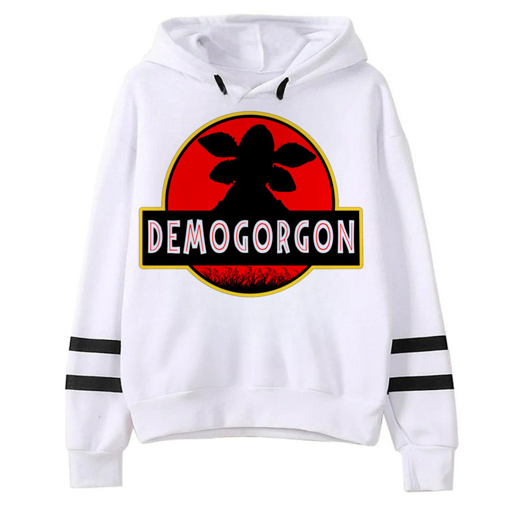 Pull blanc Stranger Things Demogorgon Park vu de face