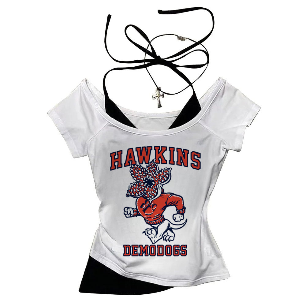 Crop top Stranger Things Hawkins Demodogs vu de face