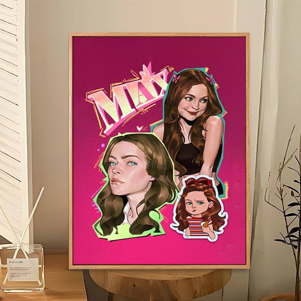 Poster adhésif Stranger Things Max stickers roses vu de face
