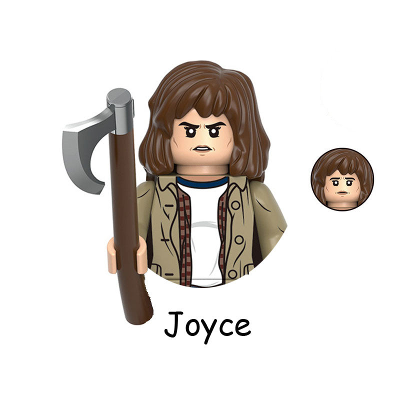 Mini figurine à construire Stranger Things Joyce Byers à la hache vu de face