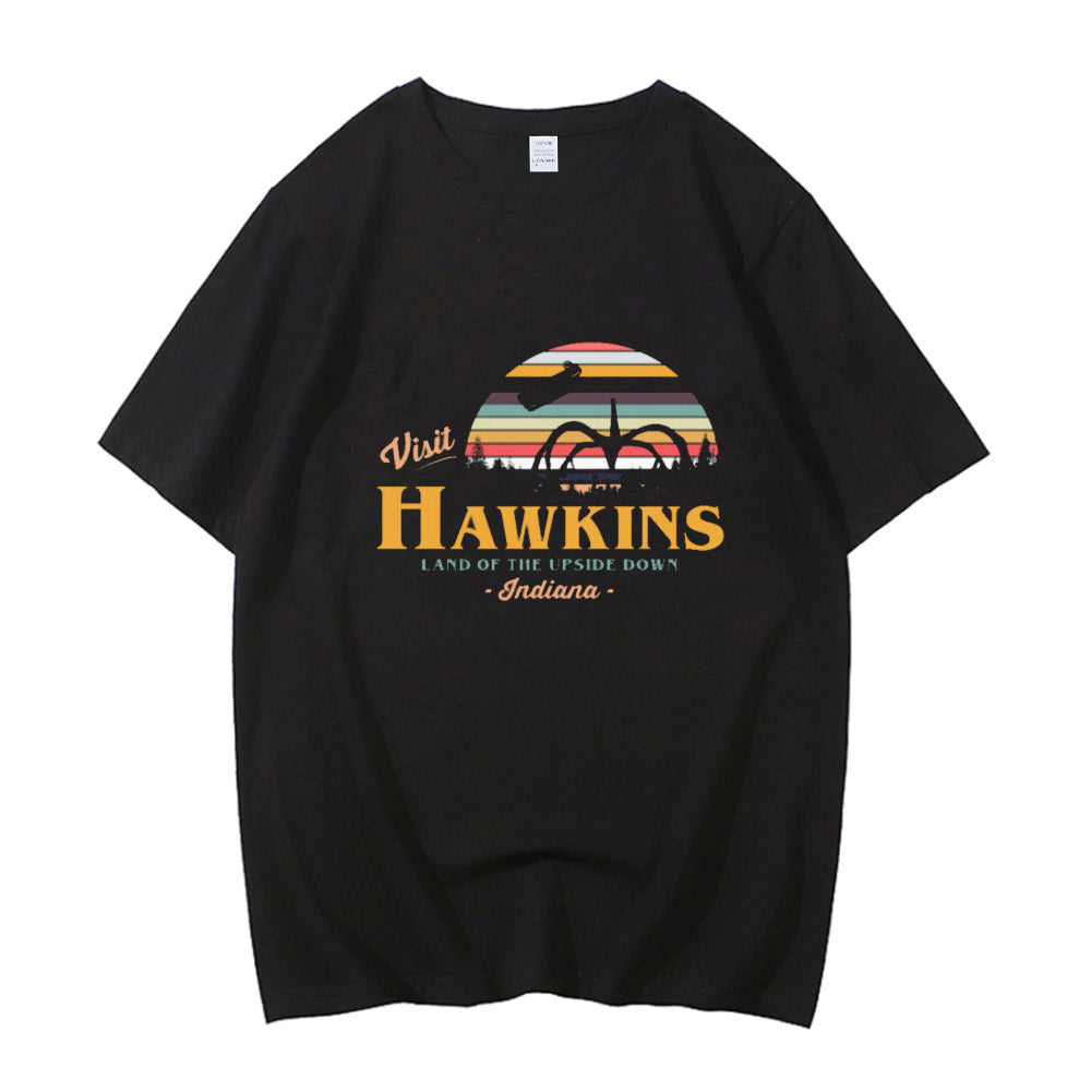 T-shirt homme Stranger Things Visit Hawkins Land of the Upside Down vu de face