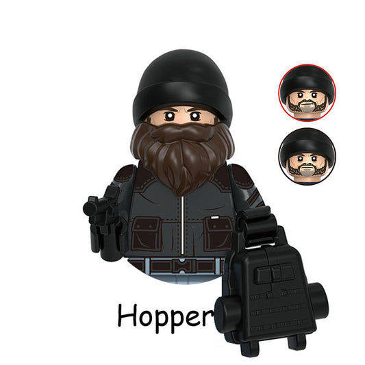 Mini figurine à construire Stranger Things Jim Hopper barbu vu de face