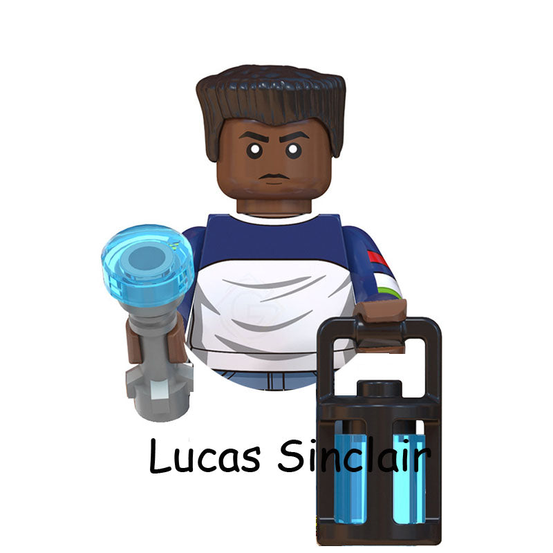Mini figurine à construire Stranger Things Lucas Sinclair et ses fioles vu de face