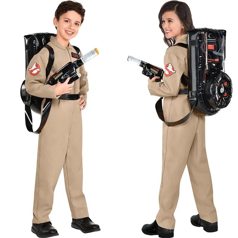 Bambini con il costume Ghostbusters Stranger Things e zaino