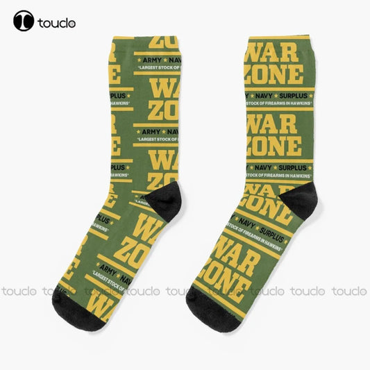 Chaussettes Stranger Things Hawkins War Zone vu de face