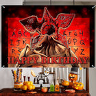 Sfondo di compleanno Stranger Things Demogorgone ghirlanda