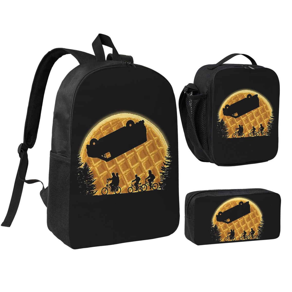 Sac à dos Stranger Things la lune aux gaufres (3 pièces) vu de face
