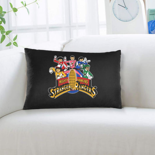 Housse de coussin rectangulaire Stranger Things Mighty Hawkins Rangers vu de face