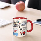 Tazza Stranger Things adesivi Hellfire Club e Thinking Cap