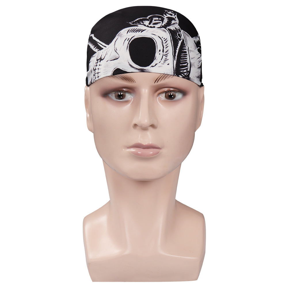 Bandana Stranger Things crâne blanc style Eddie Munson – visuel 2