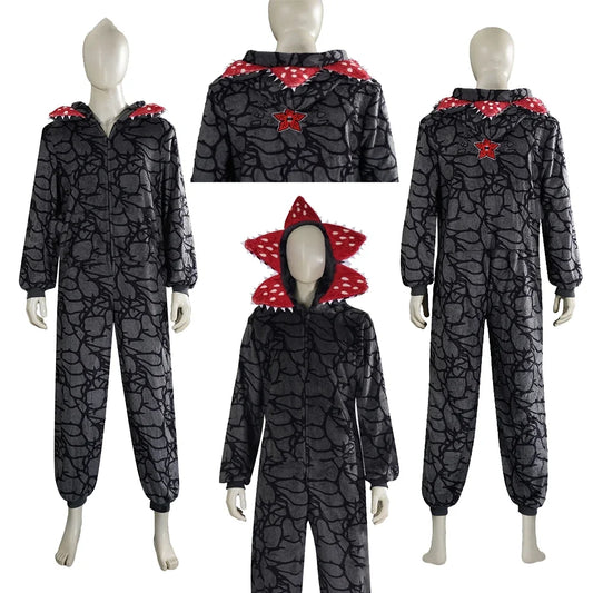 Pyjama flanelle Stranger Things Demogorgon adulte et enfant vu de face