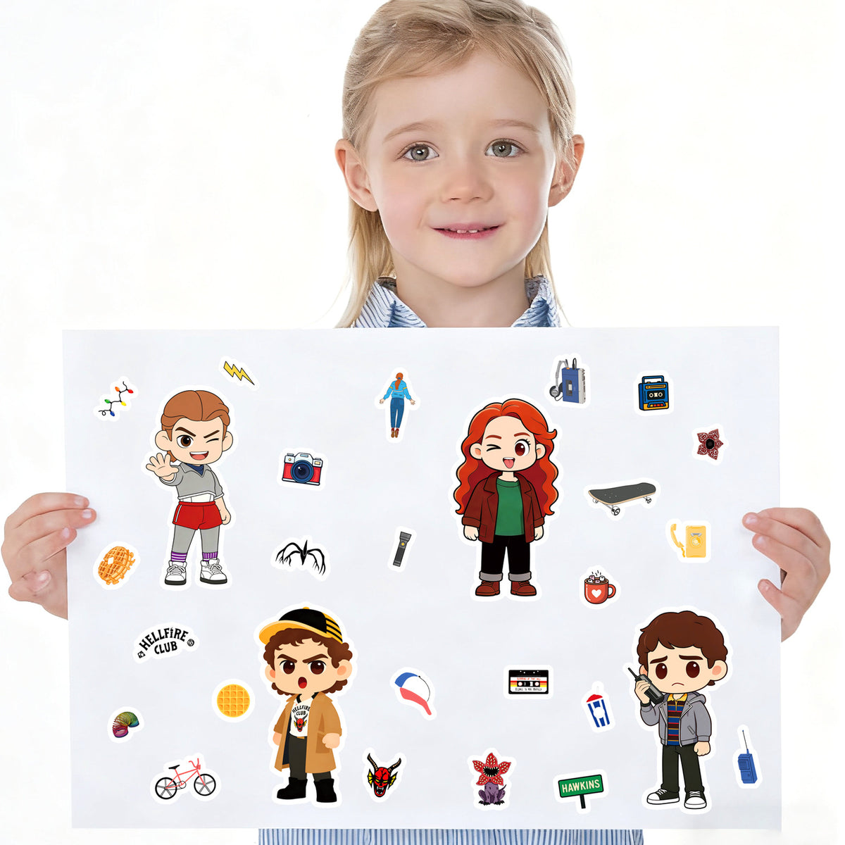 Stickers Stranger Things visages à composer Max et Vecna (8 planches) – visuel 2