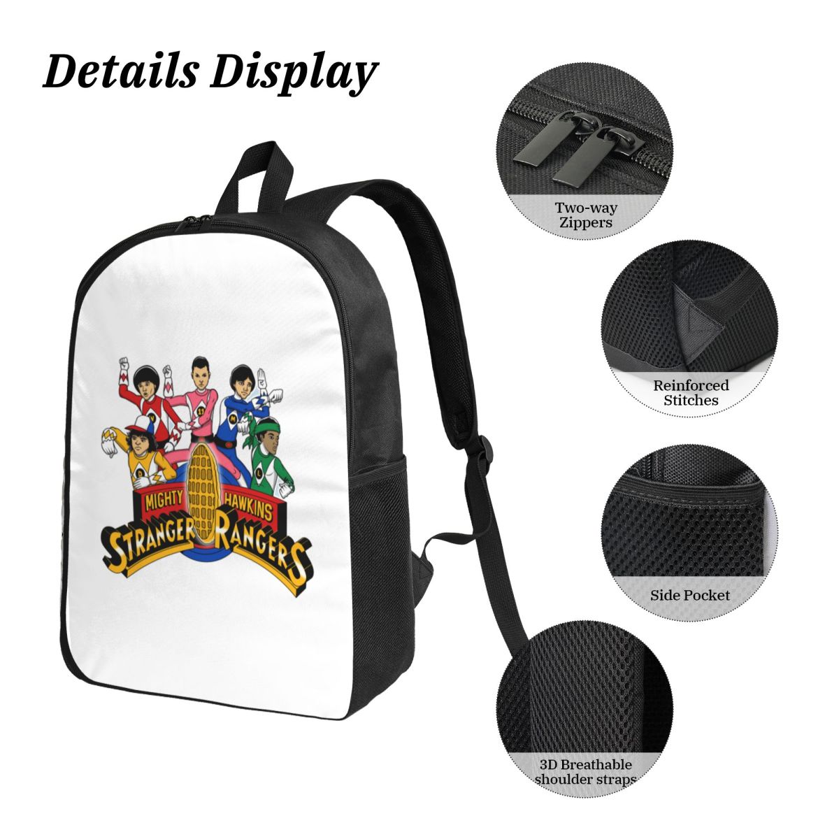 Sac à dos ordinateur Stranger Things Mighty Hawkins Rangers (3 pièces) – visuel 3