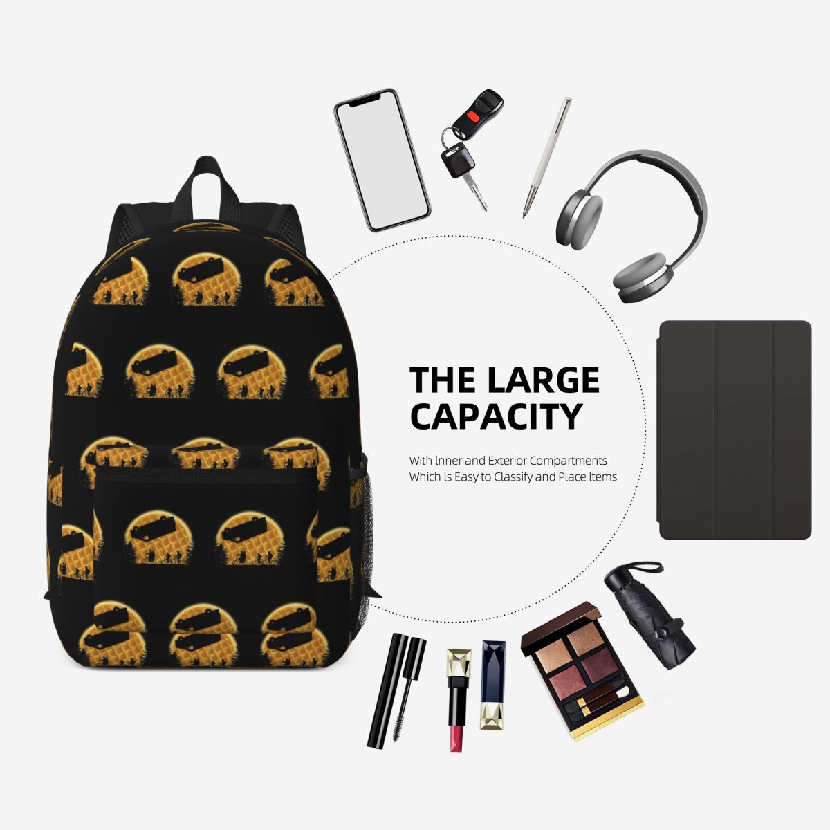 Sac à dos grande capacité Stranger Things lunes aux gaufres – visuel 3