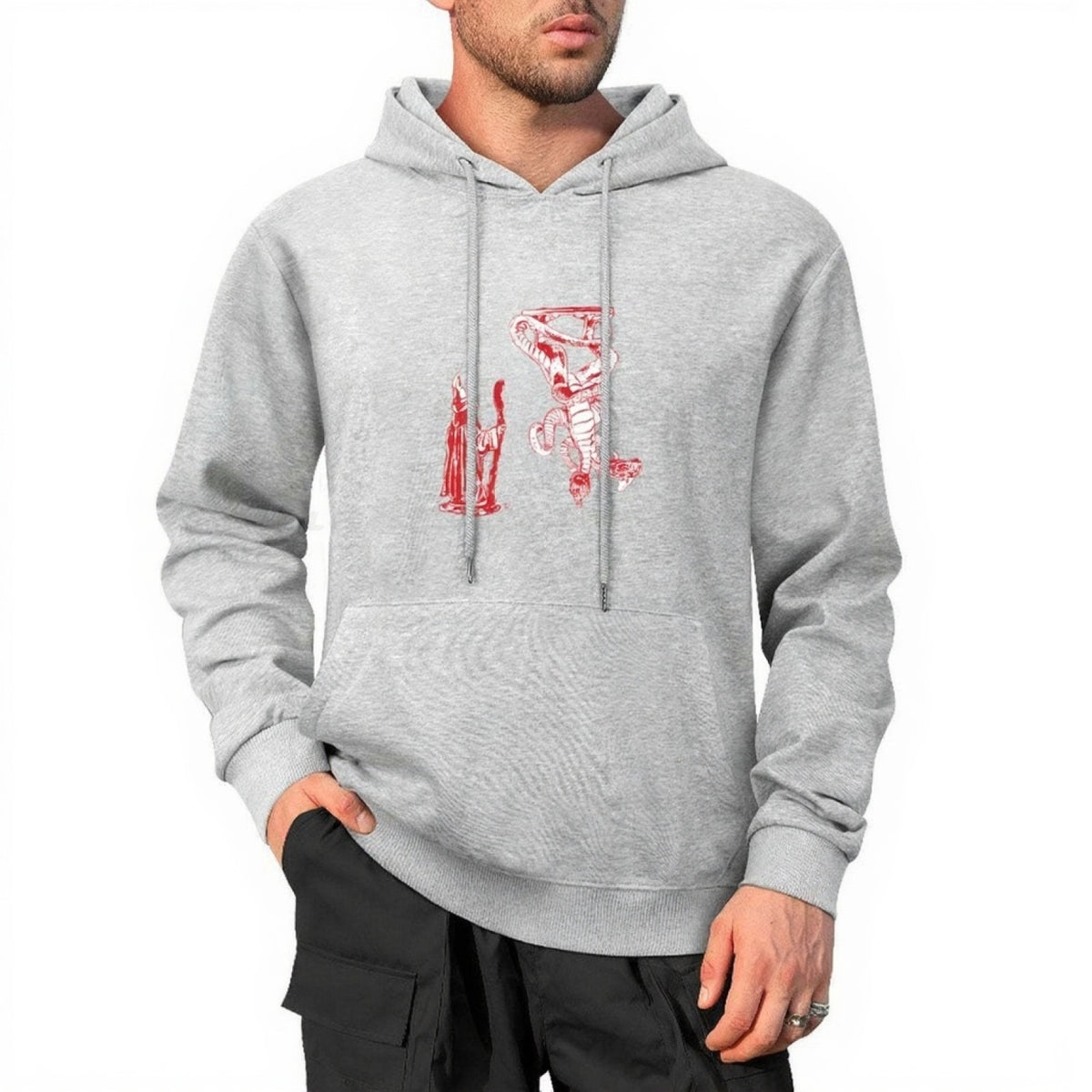 Hoodie Stranger Things croquis du Demogorgon – coloris Gris