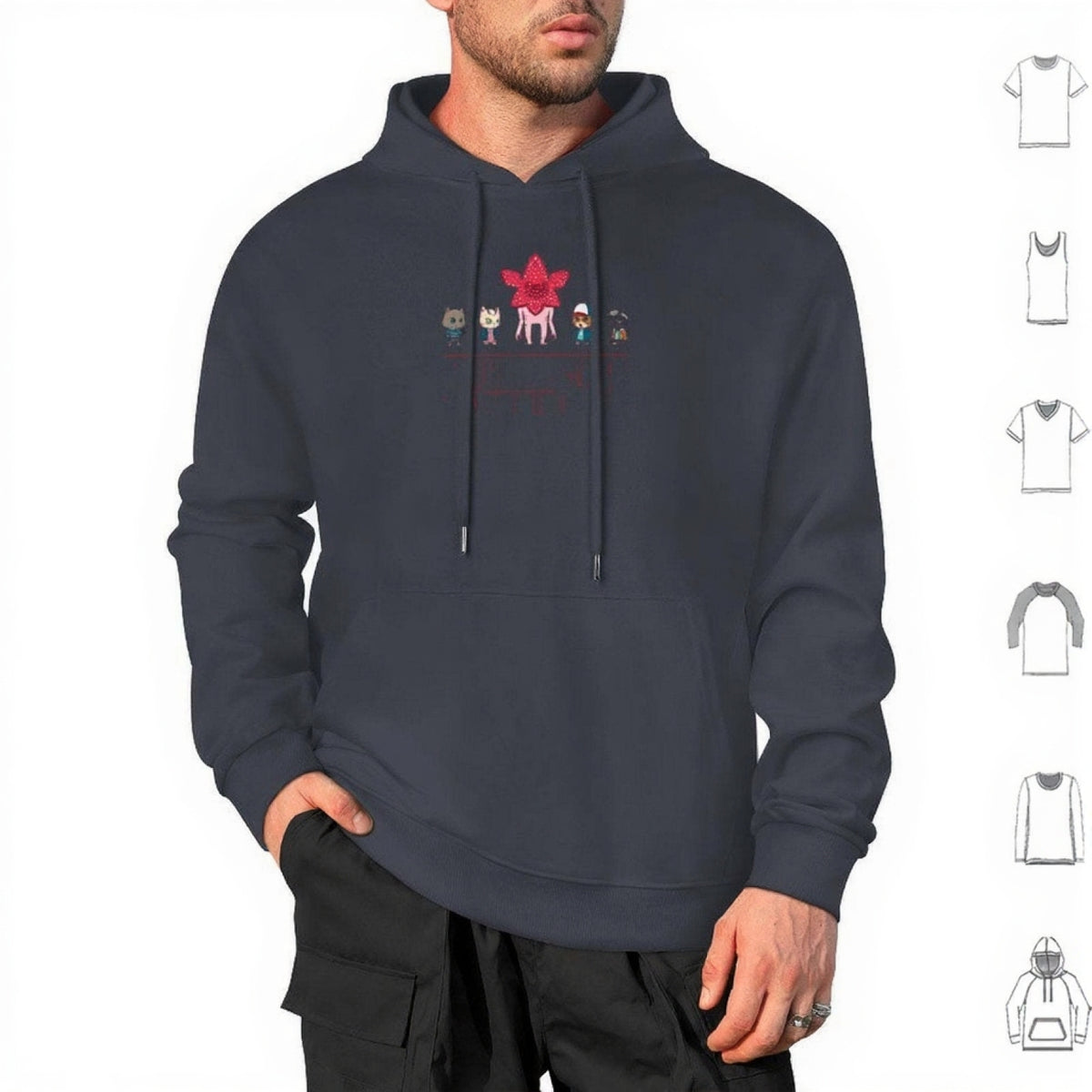Hoodie Stranger Things Stranger Kittens – coloris Gris foncé