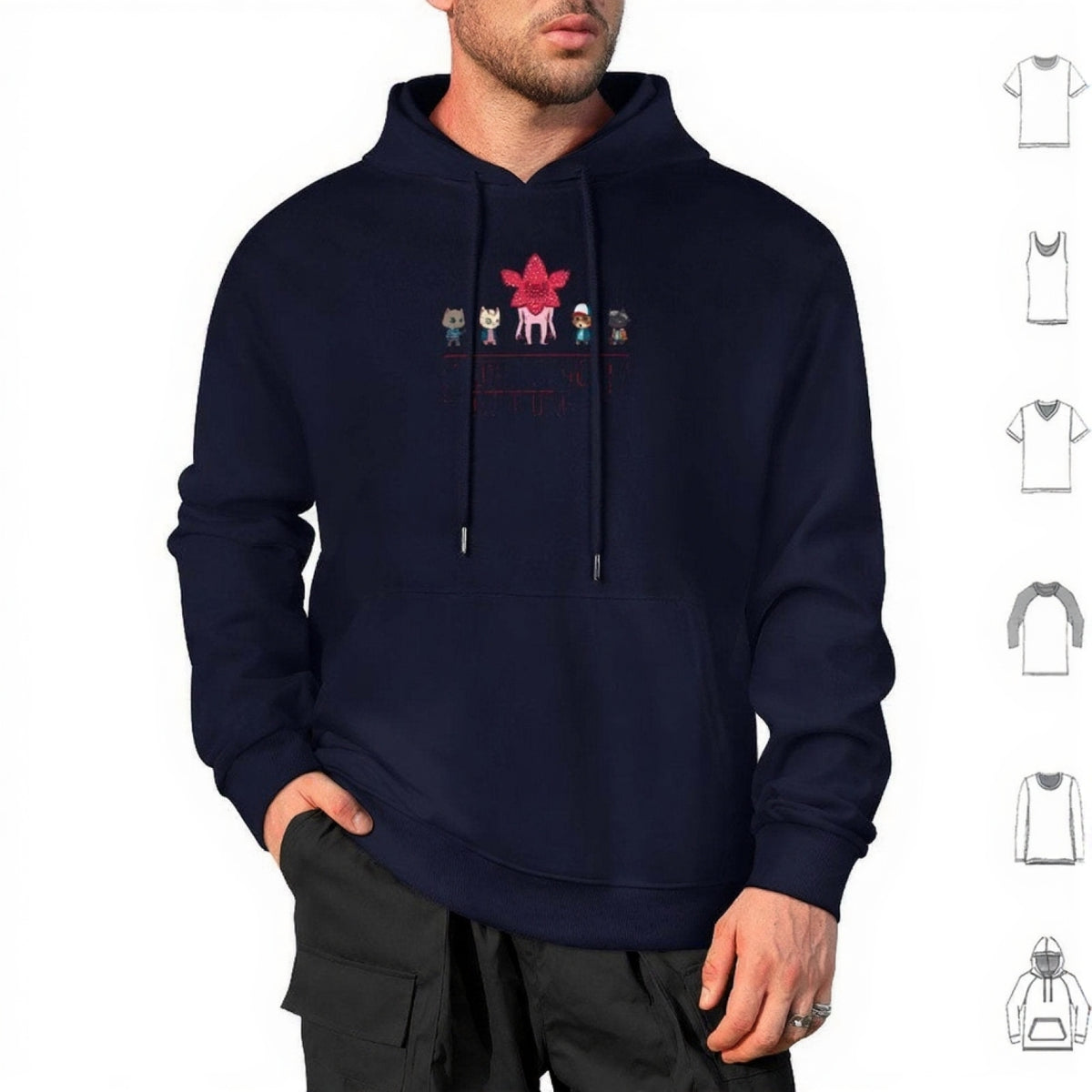 Hoodie Stranger Things Stranger Kittens – coloris Bleu marine