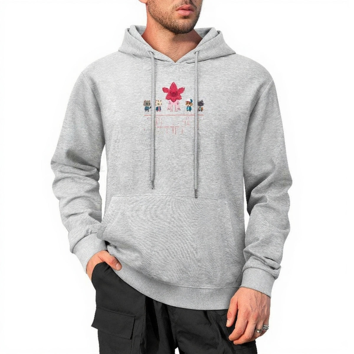 Hoodie Stranger Things Stranger Kittens – coloris Gris