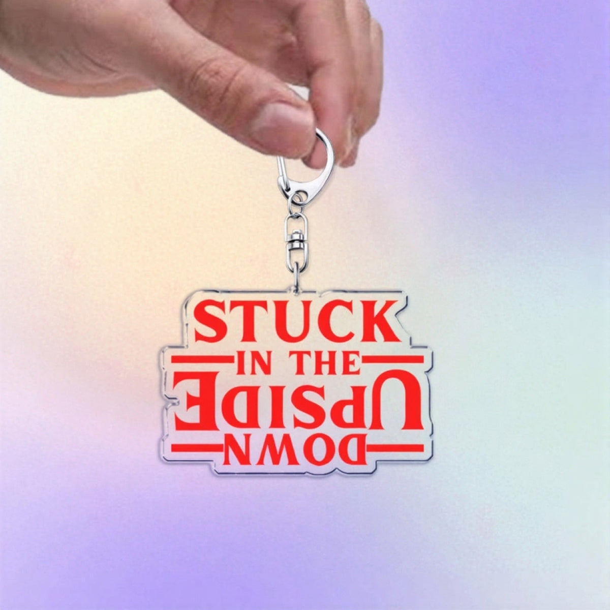Porte-clés Stranger Things Stuck in the Upside Down vu de face