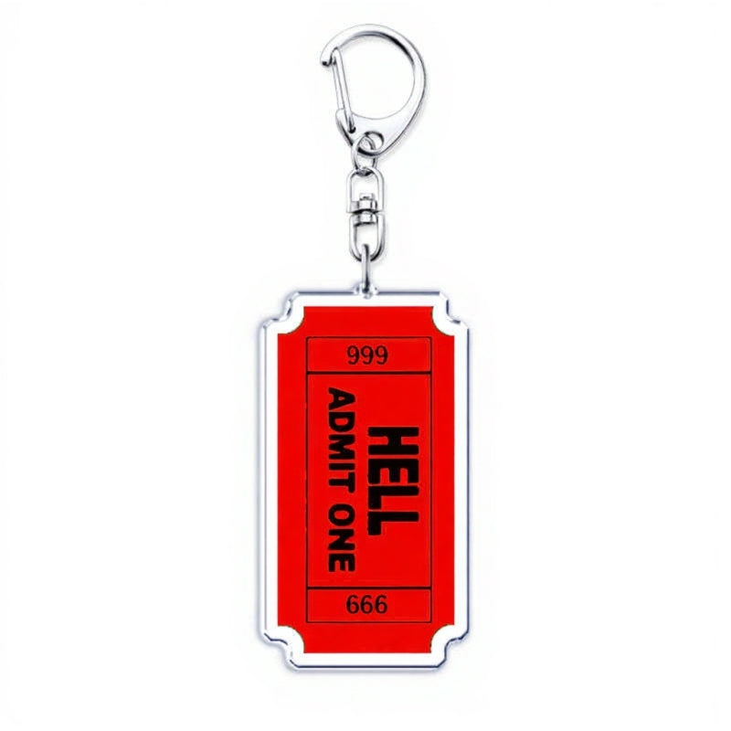 Porte-clés Stranger Things ticket Hellfire Club vu de face