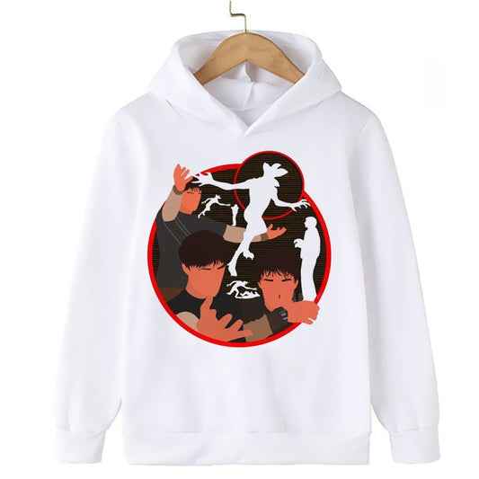 Pull enfant Stranger Things Demogorgon cercle rouge blanc vu de face