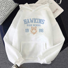 Felpa con cappuccio bianca Stranger Things Hawkins High School 1986