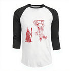 T-shirt da uomo baseball maniche 3/4 Stranger Things schizzo del Demogorgone
