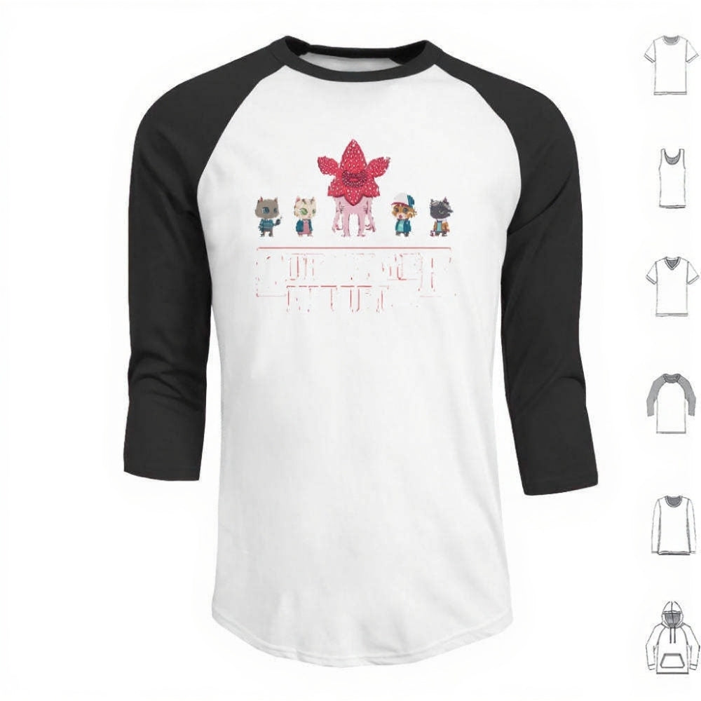 T-shirt homme baseball manches 3/4 Stranger Things Stranger Kittens – coloris Noir