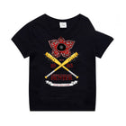 T-shirt da bambino nera Stranger Things mazze incrociate