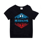 T-shirt da bambino nera Stranger Things montagne di Hawkins