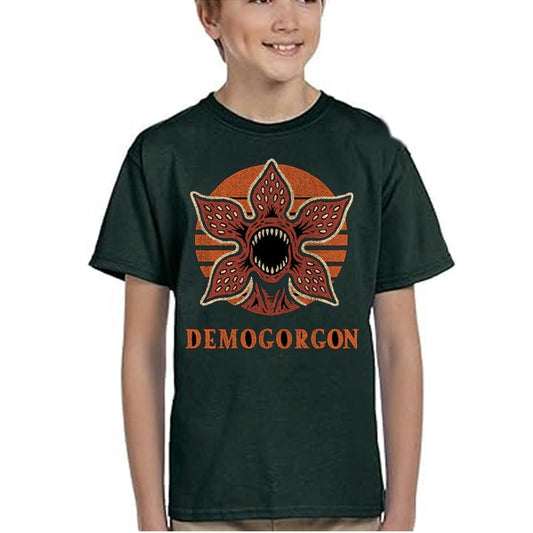 T-shirt enfant vert Stranger Things Demogorgon vu de face
