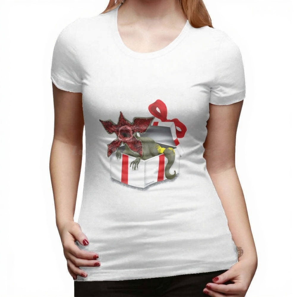 T-shirt femme Stranger Things Demogorgon cadeau de Noël – coloris Blanc