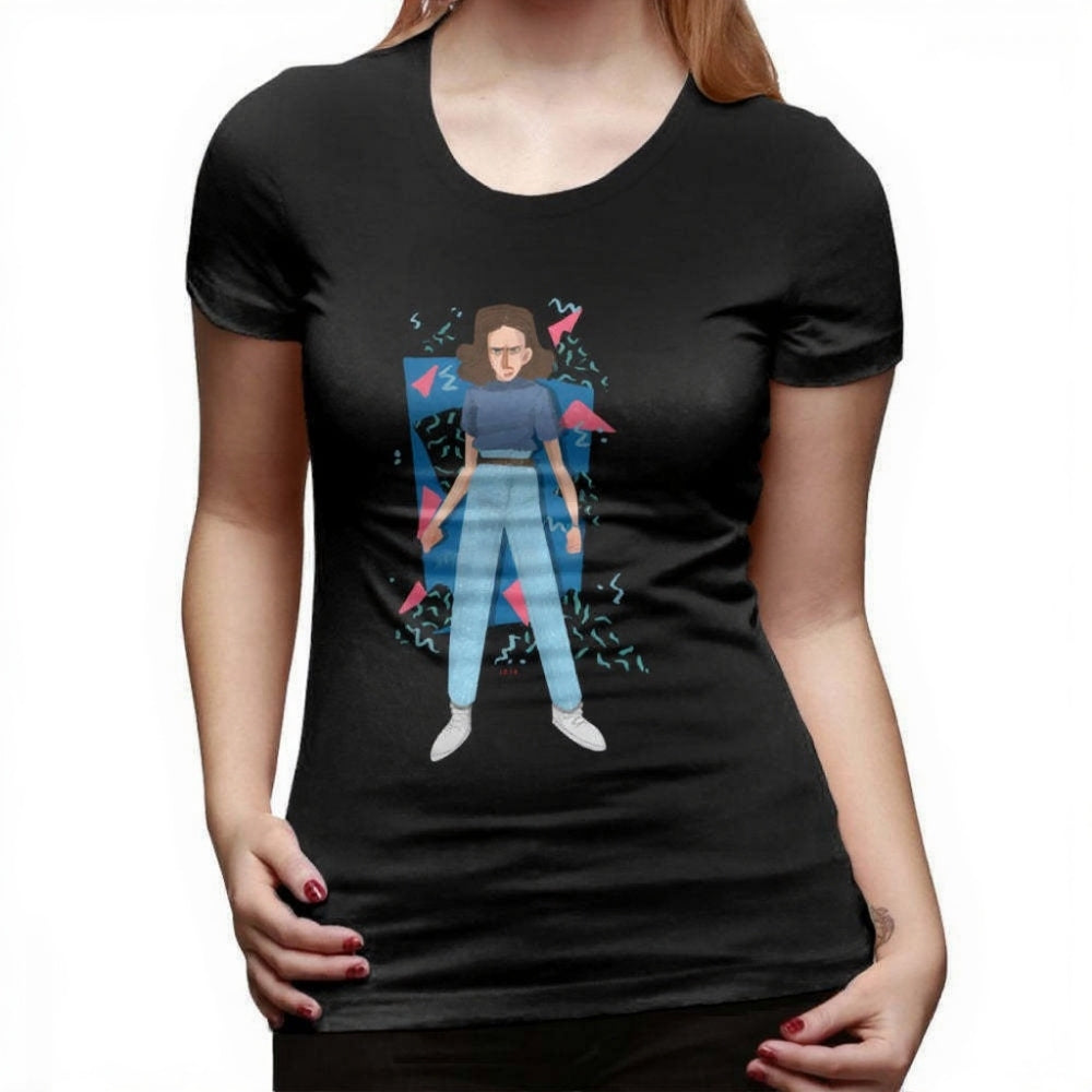 T-shirt femme Stranger Things portrait d'Onze – coloris Noir