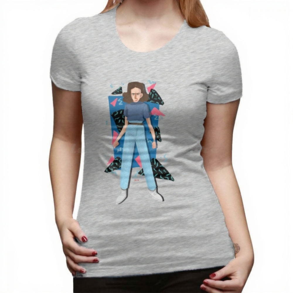 T-shirt femme Stranger Things portrait d'Onze – coloris Gris