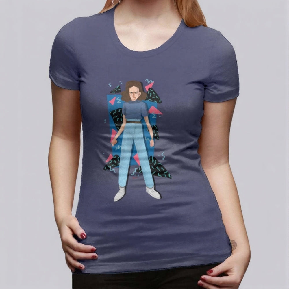 T-shirt femme Stranger Things portrait d'Onze – coloris Bleu marine