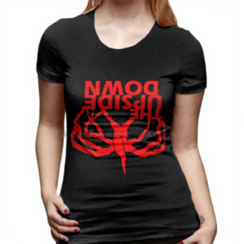 T-shirt femme Stranger Things Upside Down miroir – coloris Noir