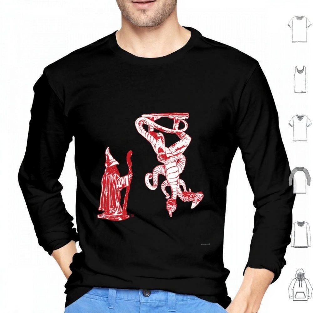 T-shirt homme manches longues Stranger Things croquis du Demogorgon – coloris Noir