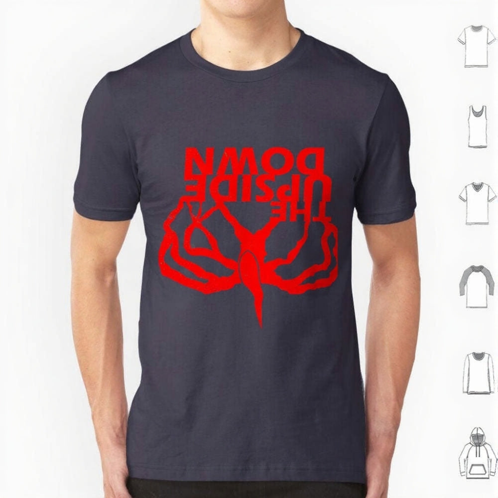 T-shirt homme Stranger Things Upside Down miroir – coloris Bleu marine