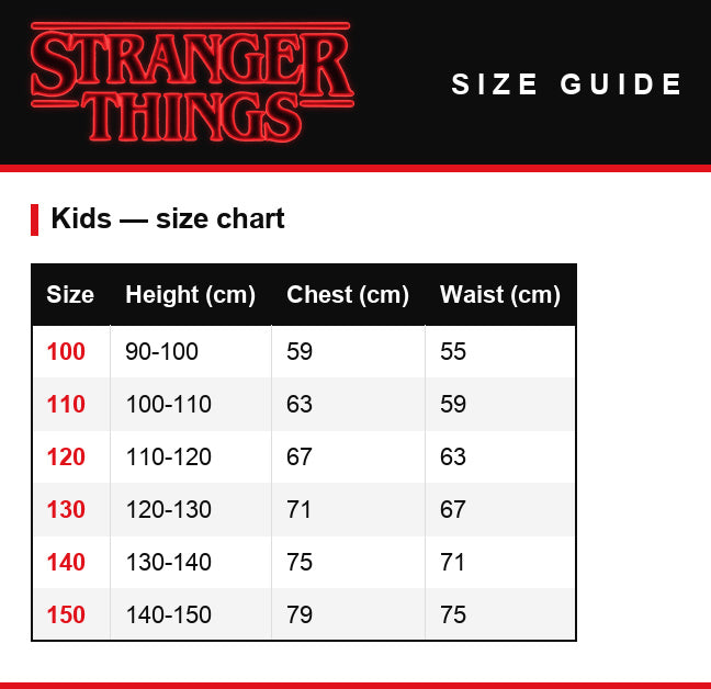 Guida alle taglie – Outfit da bambino Stranger Things Nancy Wheeler maglione a righe